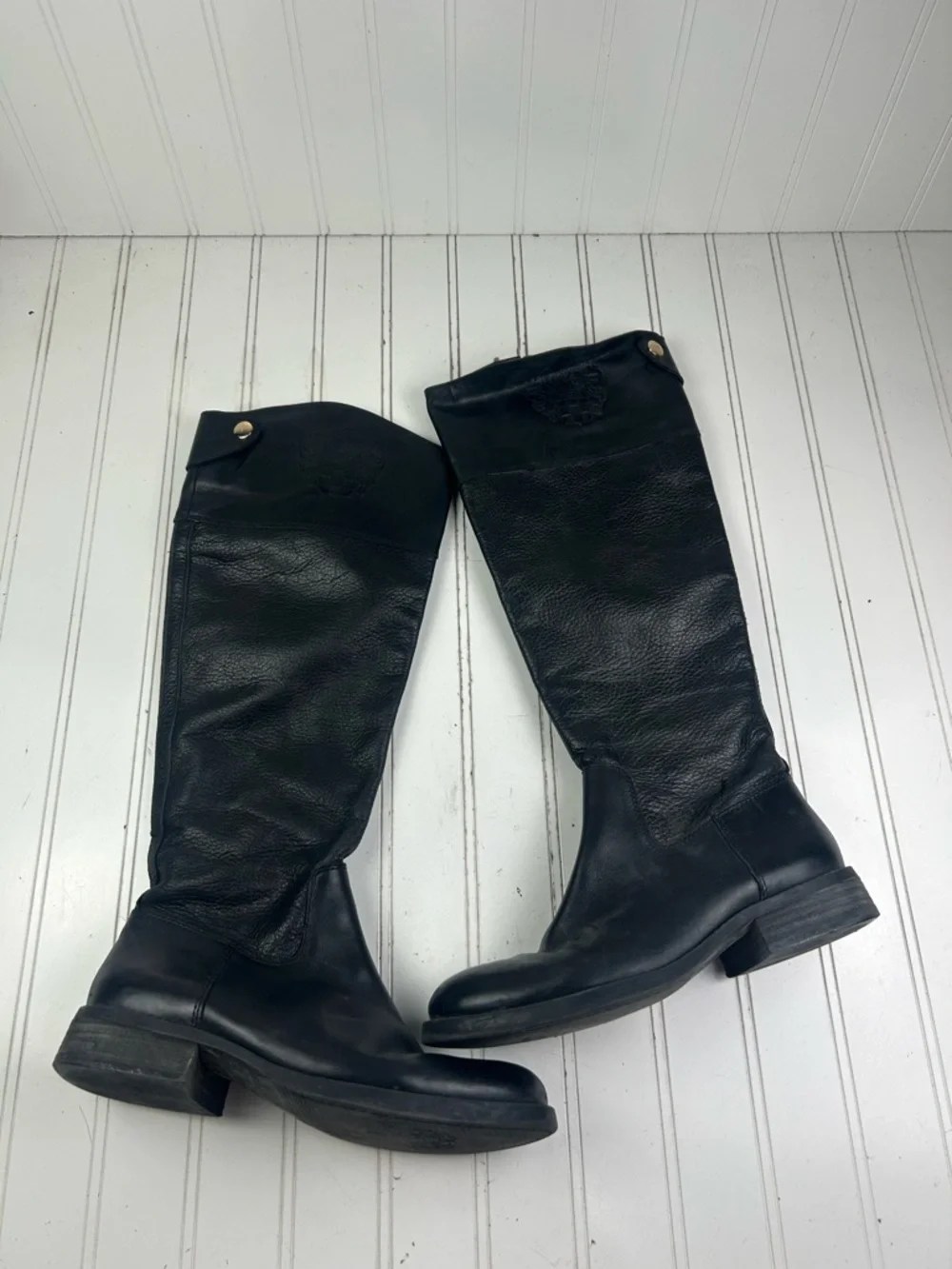 Vince Camuto Selpisa Black Leather Riding Knee High Boots Women’s Size 6M